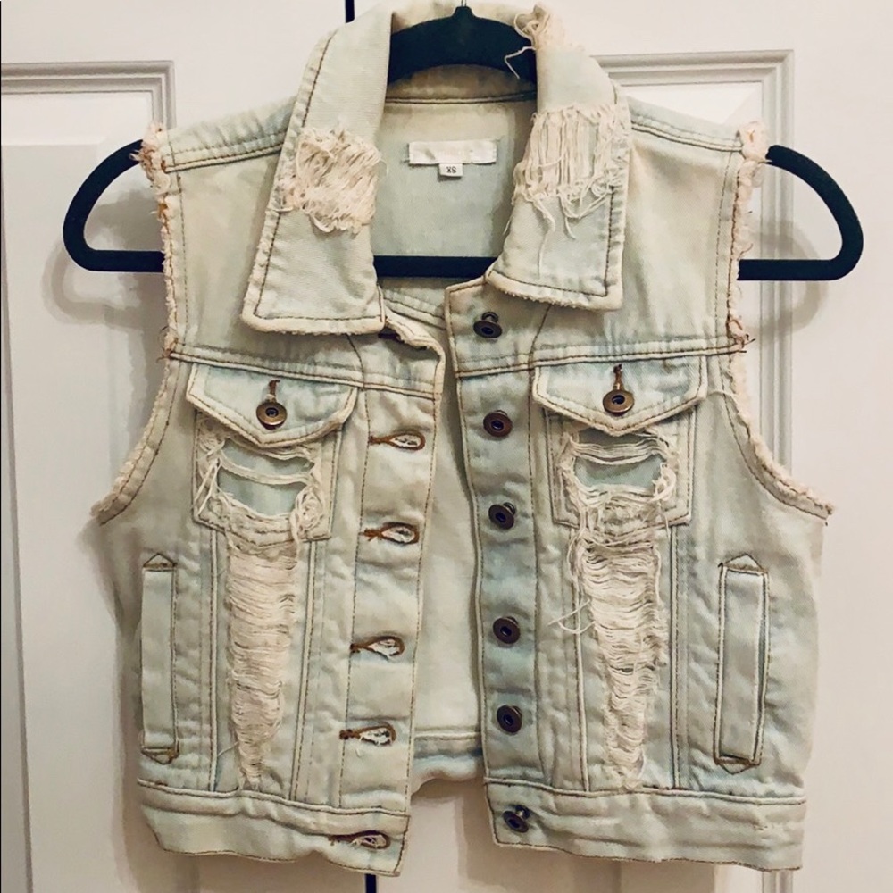 LF Millau Distressed Denim Vest